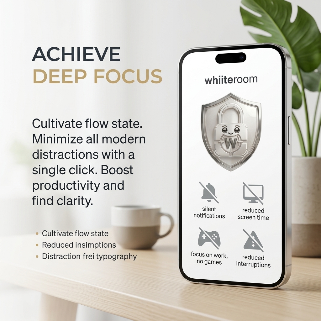 Whiiteroom Focus App Showcase Mockup